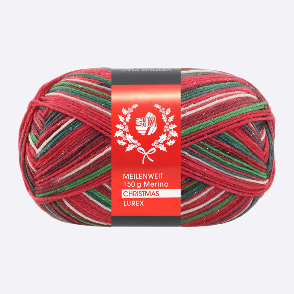 Пряжа Lana Grossa 6-ти нитка LUREX Meilenweit 6-PLY 150 Merino Christmas