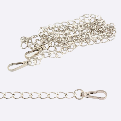 Цепь с карабинами классика 120 см (TBY.107935, Серебро)