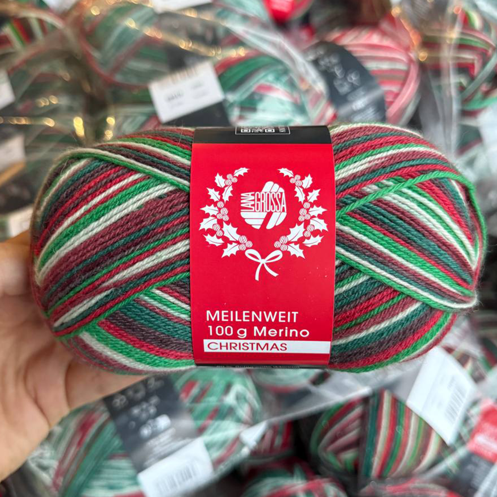 Пряжа Lana Grossa 4-х нитка Meilenweit 100 Merino Christmas