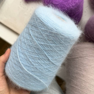 Бобина ангора 90 BELANGOR FRANCE (90% ангора, 10% ПА), 650 м. (Небесный, Sky)