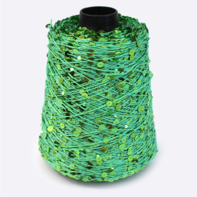 Бобина Пайетки, CARILLON 2000 (50% хлопок, 50% пайетки) 200 м. (6025, Перечная мята)