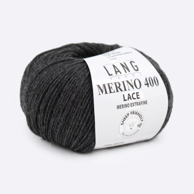 Пряжа Lang Yarns Merino 400 Lace (796.0070, Графит меланж)