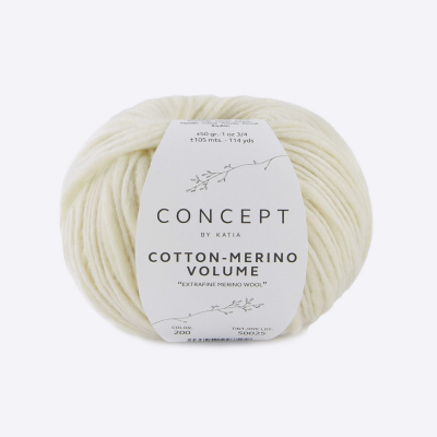 Пряжа Katia Cotton-Merino Volume (1296.200, Ваниль)