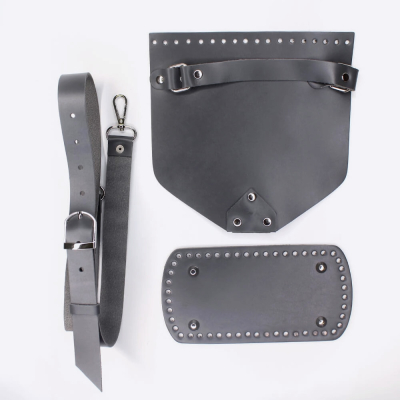 Набор для сумки кроссбоди Париж из натуральной кожи (Серый)