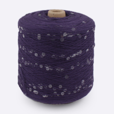 Бобина пайетки Gelly Pail (90% хлопок, 10% пайетки) 830 м в 100 г (2358, Фиолет)