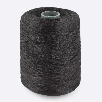 Бобина пайетки Sequins (50% Па, 50% пайетки), 650 м. (1020, Тотальный черный)