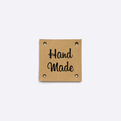 Бирка Квадрат пришивная Кожа (Бежевый)