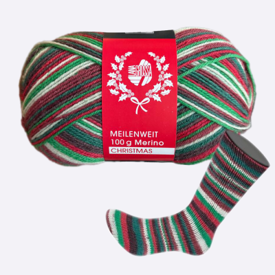 Пряжа Lana Grossa  Meilenweit 100 Merino Christmas (6799)