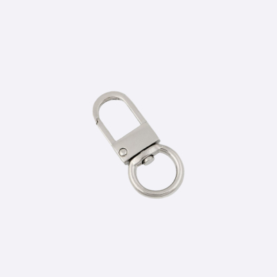 Карабин Плоский с круглым основанием 15х50 мм (Серебро)