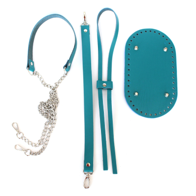 Набор для сумки-торбы из натуральной кожи (Бирюза)
