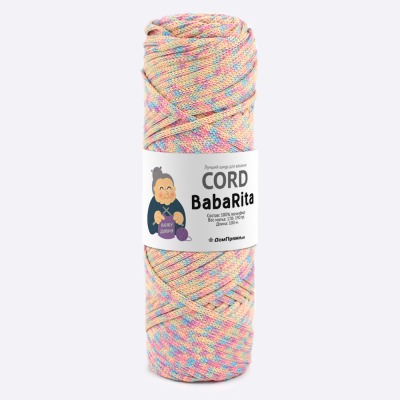 Пряжа полиэфирный шнур BabaRita Tweed  (Баба Рита твид) (Дынный сорбет)
