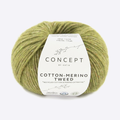 Пряжа Katia Cotton-Merino TWEED (1245.502, Оливковые Афины)