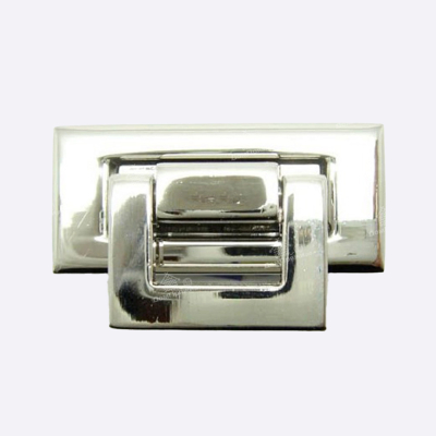Замок для сумки прямоугольный клипса (Серебро)