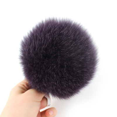 Помпон из меха песца 16 см (Баклажан)