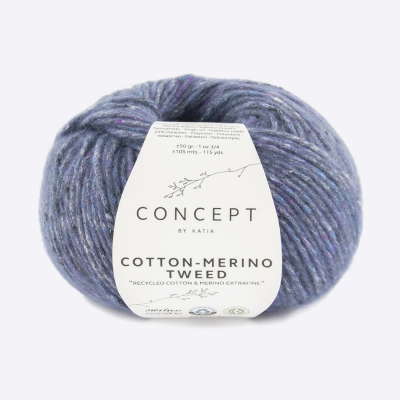Пряжа Katia Cotton-Merino TWEED (1245.508, Синяя Москва)