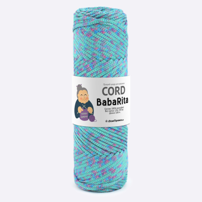 Пряжа полиэфирный шнур BabaRita Tweed  (Баба Рита твид) (Перечная мята)