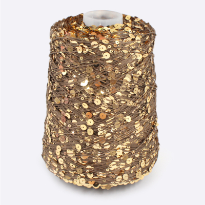 Бобина Пайетки, CARILLON 2000 (50% хлопок, 50% пайетки) 200 м. (670174 67031, Золотой хаки)