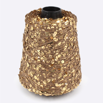 Бобина Пайетки, CARILLON 2000 (50% хлопок, 50% пайетки) 200 м. (67347, Золотой песок)