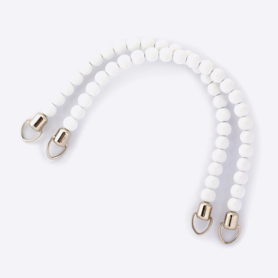 Ручки для сумки из бусин 34 см 2 шт. (TBY.27363, Белый)