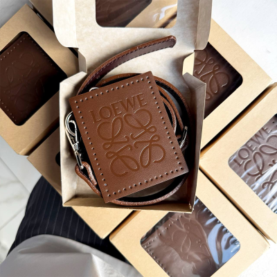 Набор для сумки Loewe Basik из натуральной кожи (Шоколад)