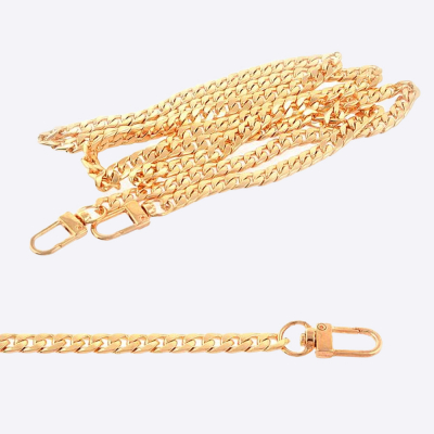 Цепь с карабинами плоская, 120 см (TBY.107932, Золото)