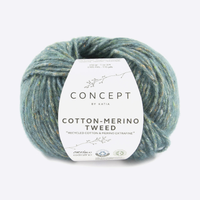 Пряжа Katia Cotton-Merino TWEED (1245.504, Бирюзовая Прага)