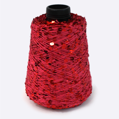 Бобина Пайетки, CARILLON 2000 (50% хлопок, 50% пайетки) 200 м. (67034, Клубника)