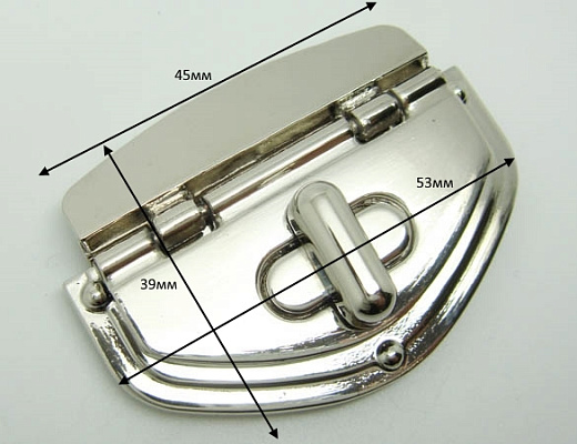 Замок портфельный откидной треугольный (Серебро)