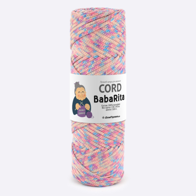Пряжа полиэфирный шнур BabaRita Tweed  (Баба Рита твид) (Пудровый ирис)