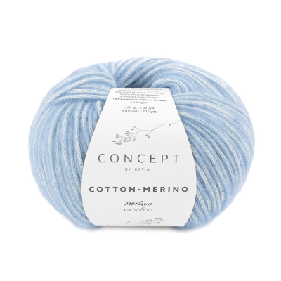 Пряжа Katia Cotton-Merino (131, Голубая луна)