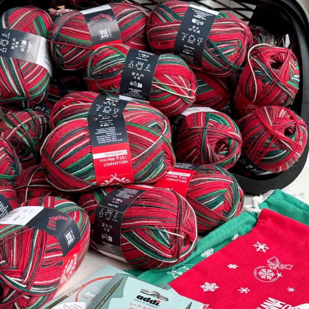 Пряжа Lana Grossa 6-ти нитка LUREX Meilenweit 6-PLY 150 Merino Christmas