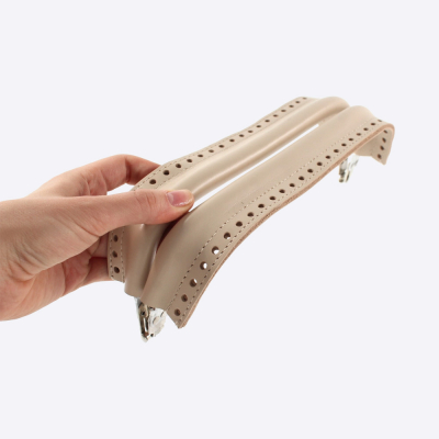 Набор для сумки Вареник из натуральной кожи / Фермуар ручной работы (Бежевый)