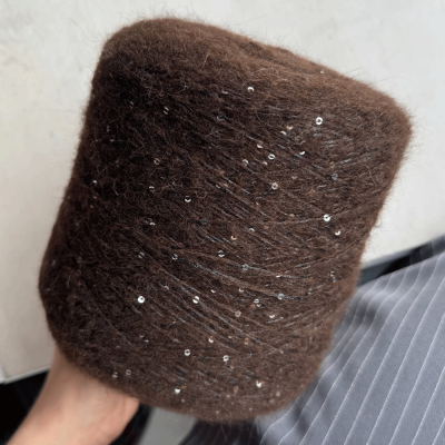 Бобина Moulin Rouge (55% альпака, 15% пайетки, 30% Па), 240 м. (2173, Шоко пепел)