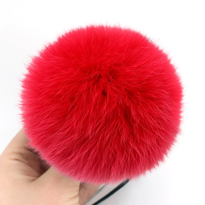 Помпон из меха песца 10 см (Красный)