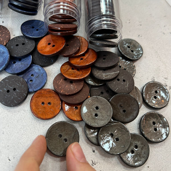 Пуговицы CONCEPT, размер 40, кокос, 25 мм