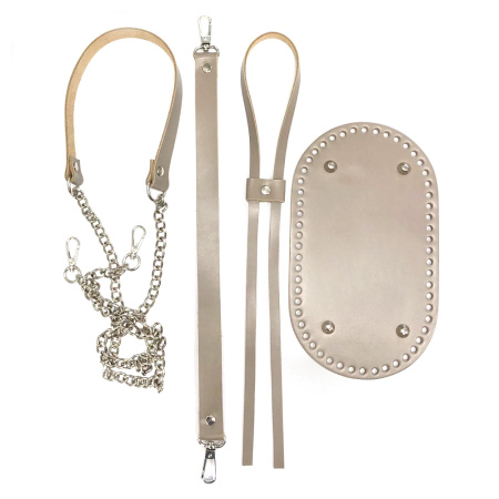 Набор для сумки-торбы из натуральной кожи (Капучино)