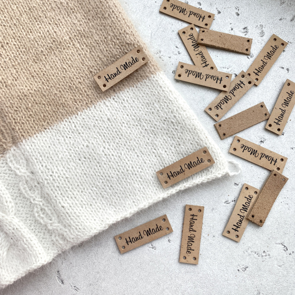 Бирка Hand Made пришивная Кожа