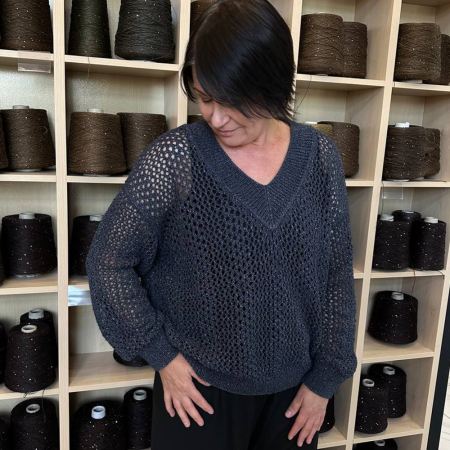 Описание вязания #Джемпер_в_ажуре