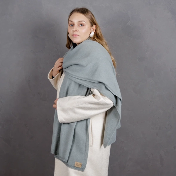 Кашемировый палантин by WoolDom, Эвкалипт