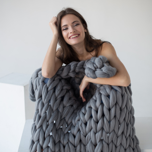 Плед из мериноса, Грифельный