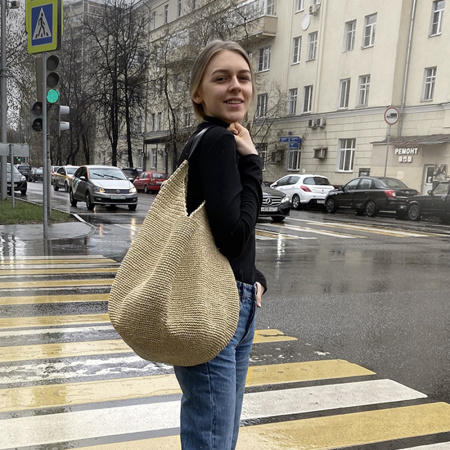 Описание вязания #Сумка_мешок