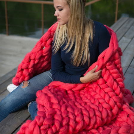 Плед из мериноса, Коралл