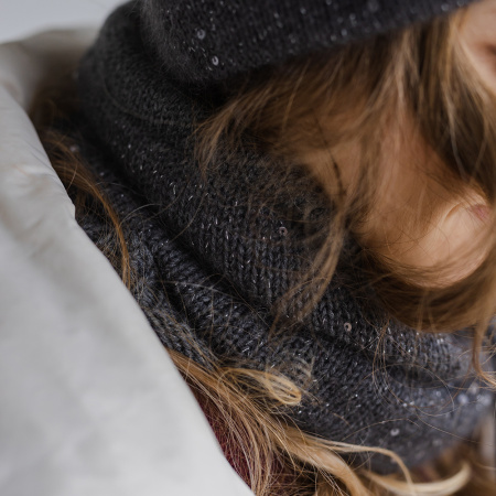 Описание вязания #Шапка_Макушка_к_макушке + снуд