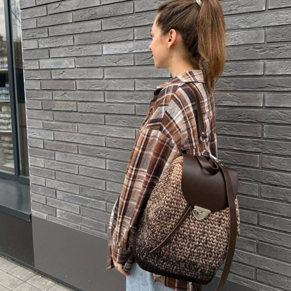 Набор для рюкзака из натуральной кожи