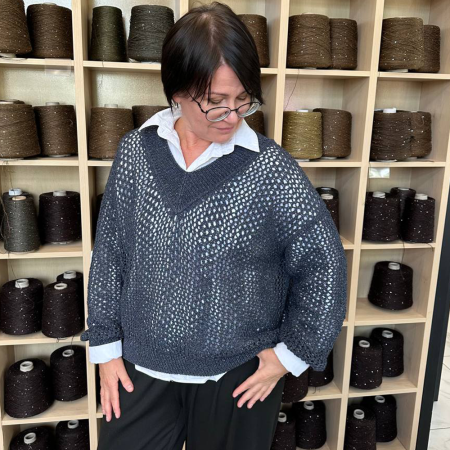 Описание вязания #Джемпер_в_ажуре