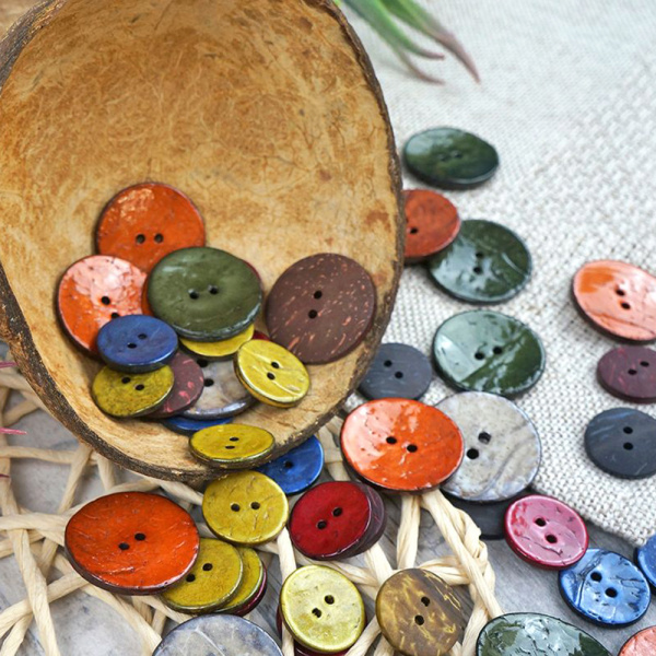 Пуговицы CONCEPT, размер 48, кокос, 30 мм