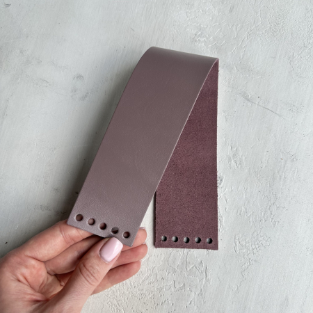 Ручка для сумки мешок из натуральной кожи (Сиреневый)