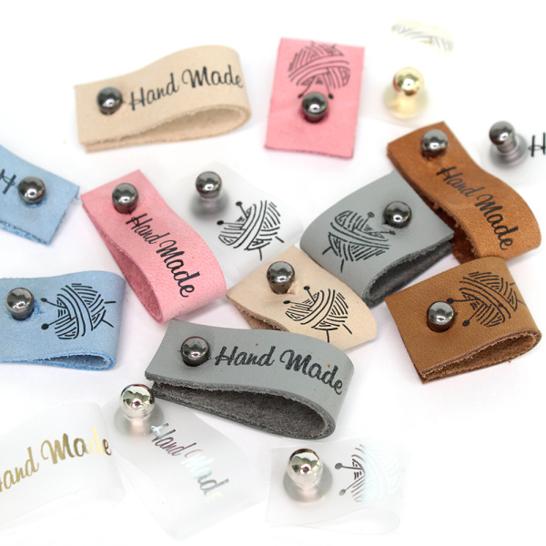 Бирка Снежинка с кнопкой Кожа