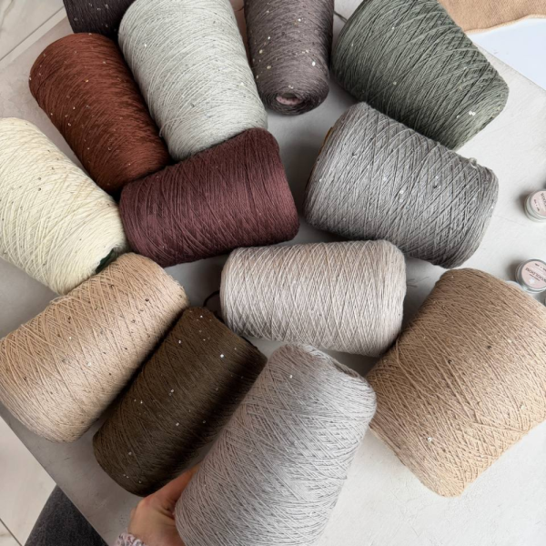 Бобина меринос с пайетками Tollegno