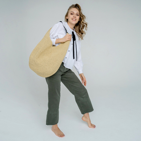 Описание вязания #Сумка_мешок